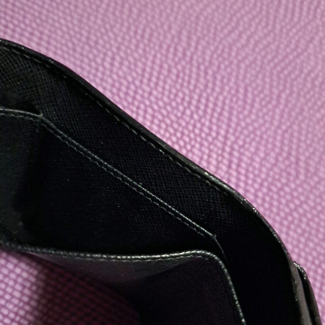 PRADA シャイン 三つ折り 財布 コンパクト ブラック